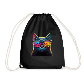 Chat pour les propriétaires de chats, Cat Digital Art - Sac de sport léger - noir - Devant