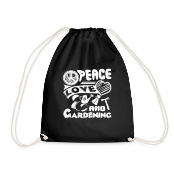 Gardening Peace Love Gardening - Drawstring Bag - black - Front