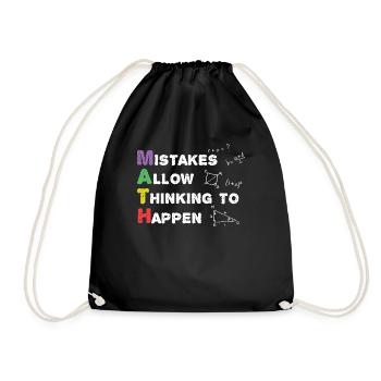 Pi Tag: Making mistakes happen - Drawstring Bag - black - Front
