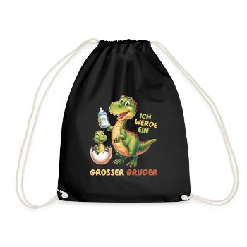 Je vais être grand frère dinosaure nouveau frère - Sac de sport léger - noir - Devant