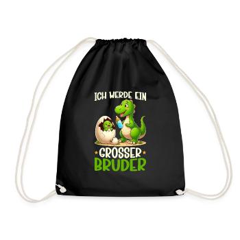 Je vais être grand frère dinosaure nouveau frère - Sac de sport léger - noir - Devant