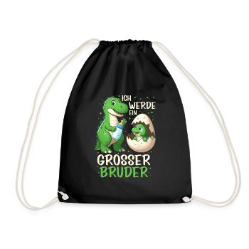 Je vais être grand frère dinosaure nouveau frère - Sac de sport léger - noir - Devant