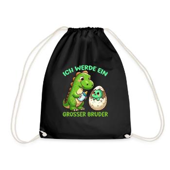 Je vais être grand frère dinosaure nouveau frère - Sac de sport léger - noir - Devant