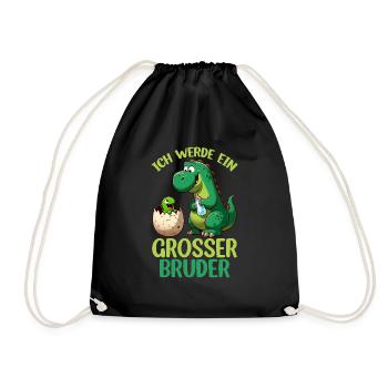 Je vais être grand frère dinosaure nouveau frère - Sac de sport léger - noir - Devant
