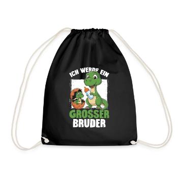 Je vais être grand frère dinosaure nouveau frère - Sac de sport léger - noir - Devant
