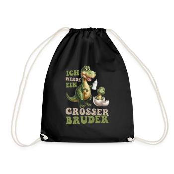 Je vais être grand frère dinosaure nouveau frère - Sac de sport léger - noir - Devant