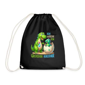 Je vais être grand frère dinosaure nouveau frère - Sac de sport léger - noir - Devant