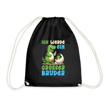 Je vais être grand frère dinosaure nouveau frère - Sac de sport léger - noir - Devant