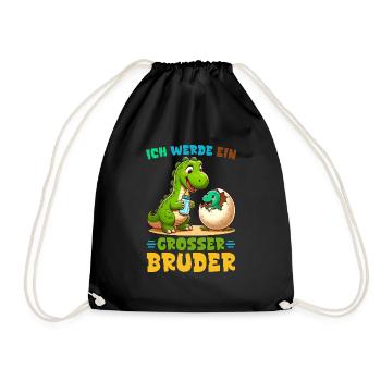 Je vais être grand frère dinosaure nouveau frère - Sac de sport léger - noir - Devant