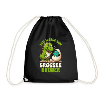 Je vais être grand frère dinosaure nouveau frère - Sac de sport léger - noir - Devant