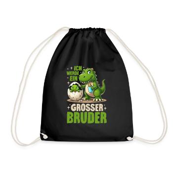Je vais être grand frère dinosaure nouveau frère - Sac de sport léger - noir - Devant