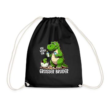 Je vais être grand frère dinosaure nouveau frère - Sac de sport léger - noir - Devant
