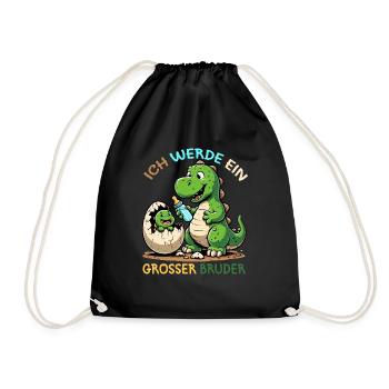 Je vais être grand frère dinosaure nouveau frère - Sac de sport léger - noir - Devant