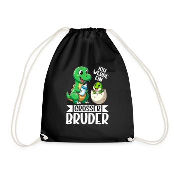 Je vais être grand frère dinosaure nouveau frère - Sac de sport léger - noir - Devant