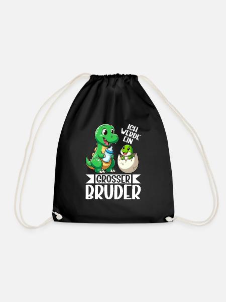 Ich Werde Großer Bruder Dinosaurier Neuer Bruder - Turnbeutel - Schwarz