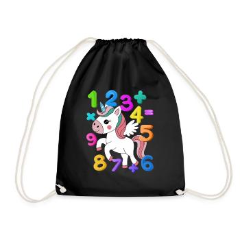 Journée des nombres 2025 Math Licorne Journée des nombres Cadeau pour enfants - Sac de sport léger - noir - Devant