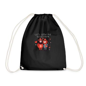 Mignon couple barbu vieillissons ensemble - Sac de sport léger - noir - Devant