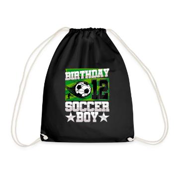 12th birthday Boy Soccer 12 Years Old Gifts - Turnbeutel - Schwarz - Vorne