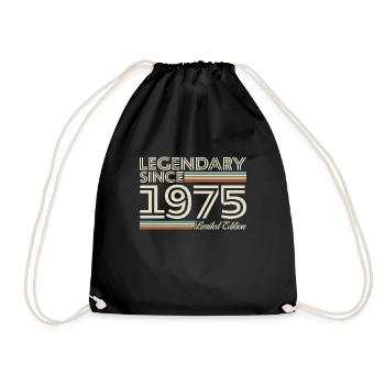 1975 Vintage Retro Geburtstagsgeschenk - Turnbeutel - Schwarz - Vorne
