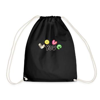 Süßer Donut Liebe Dich Design Cute Donut Love You - Sac de sport léger - noir - Devant
