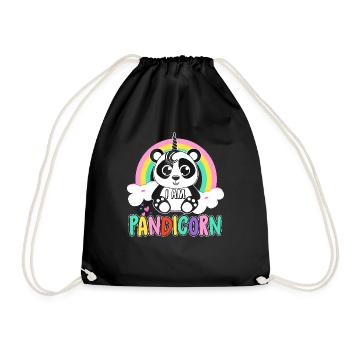 Panda I Am Pandicorn - Drawstring Bag - black - Front