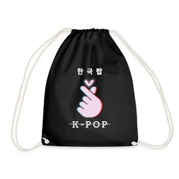 K-Pop Liebe Zeichen Hand Geste - Turnbeutel - Schwarz - Vorne