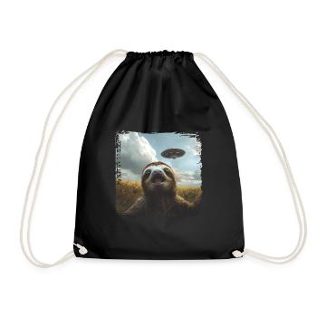 Drôle paresseux Selfie OVNI Meme cadeau - Sac de sport léger - noir - Devant