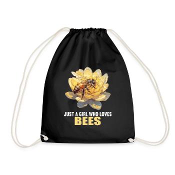 Bees Bee - Drawstring Bag - black - Front