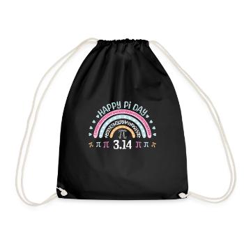 Fröhlicher Pi-Tag 3.14 Regenbogen Design - Turnbeutel - Schwarz - Vorne
