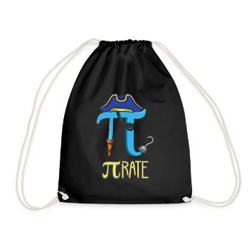 Funny pirate motif for Pi Day - Drawstring Bag - black - Front