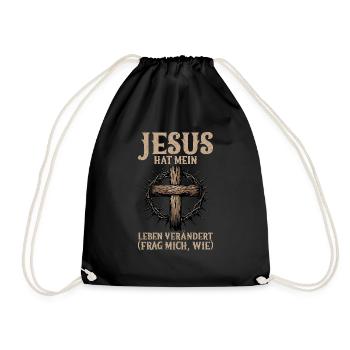 Jesus Christlich Katholiken Gläubiger Gottesdienst - Turnbeutel - Schwarz - Vorne