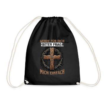 Jesus Christlich Katholiken Gläubiger Gottesdienst - Turnbeutel - Schwarz - Vorne