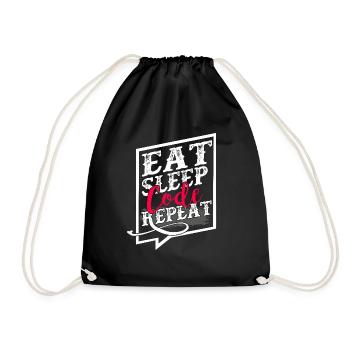 Programmer Eat Sleep Code Repeat - Drawstring Bag - black - Front