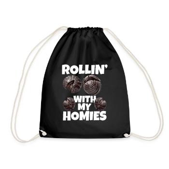 Pill Bug Owner Rollin ́avec mes potes Roly Poly - Sac de sport léger - noir - Devant