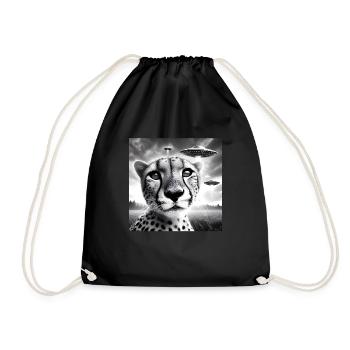Guépard Funny Graphic Selfie avec des OVNI Étrange Alien - Sac de sport léger - noir - Devant