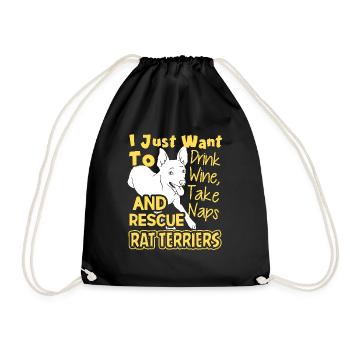 Rescue Rat Terriers - Drawstring Bag - black - Front