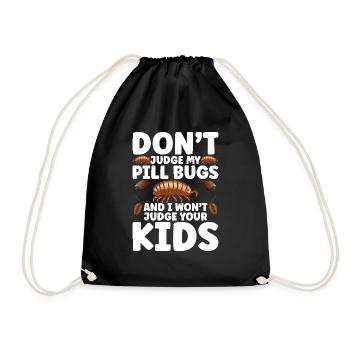 Pill Bug Outfit for Isopod Owner Entomologist Roll - Drawstring Bag - black - Front