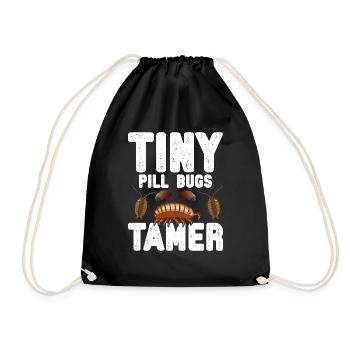 Rollie Pollie Owner Isopod Lover Pill bug - Drawstring Bag - black - Front
