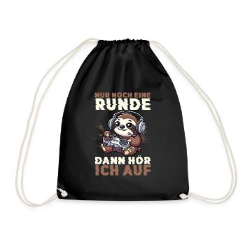 Just one more round then I'll stop sloth - Drawstring Bag - black - Front