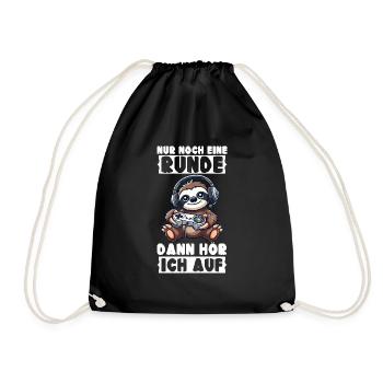 Just one more round then I'll stop sloth - Drawstring Bag - black - Front