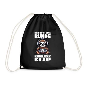 Just one more round then I'll stop sloth - Drawstring Bag - black - Front