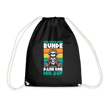 Just one more round then I'll stop sloth - Drawstring Bag - black - Front