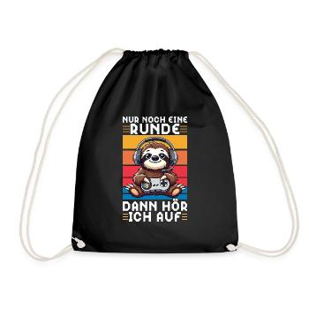 Just one more round then I'll stop sloth - Drawstring Bag - black - Front