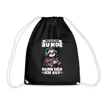 Just one more round then I'll stop sloth - Drawstring Bag - black - Front