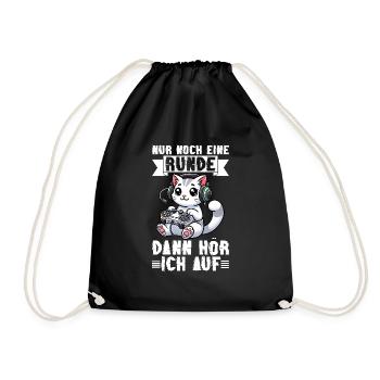 Just one more round, then I'll listen to cats - Drawstring Bag - black - Front