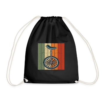 Einrad fahren Retro Vintage Einrad Sunset - Turnbeutel - Schwarz - Vorne