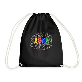 ADHD Gehirn Illustration ADHD Brain Illustration - Turnbeutel - Schwarz - Vorne