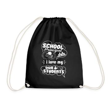 School Principal Loves Students - Drawstring Bag - black - Front