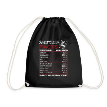Sagittarius Facts Horoscope Sign Of Zodiac - Drawstring Bag - black - Front