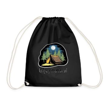 TENTS IN THE WOODS - Drawstring Bag - black - Front